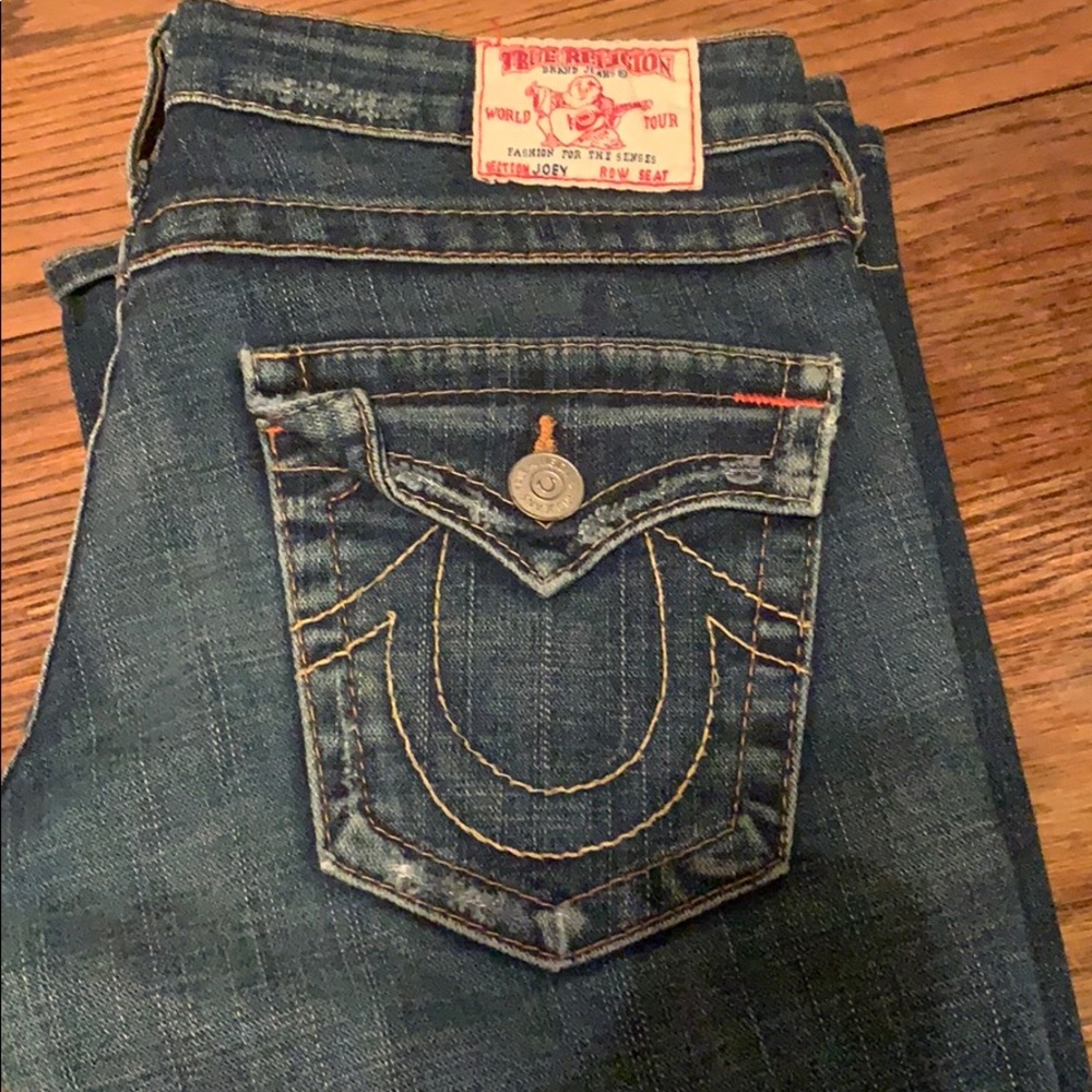 True Religion Joey Flare sz 27 distressed jeans